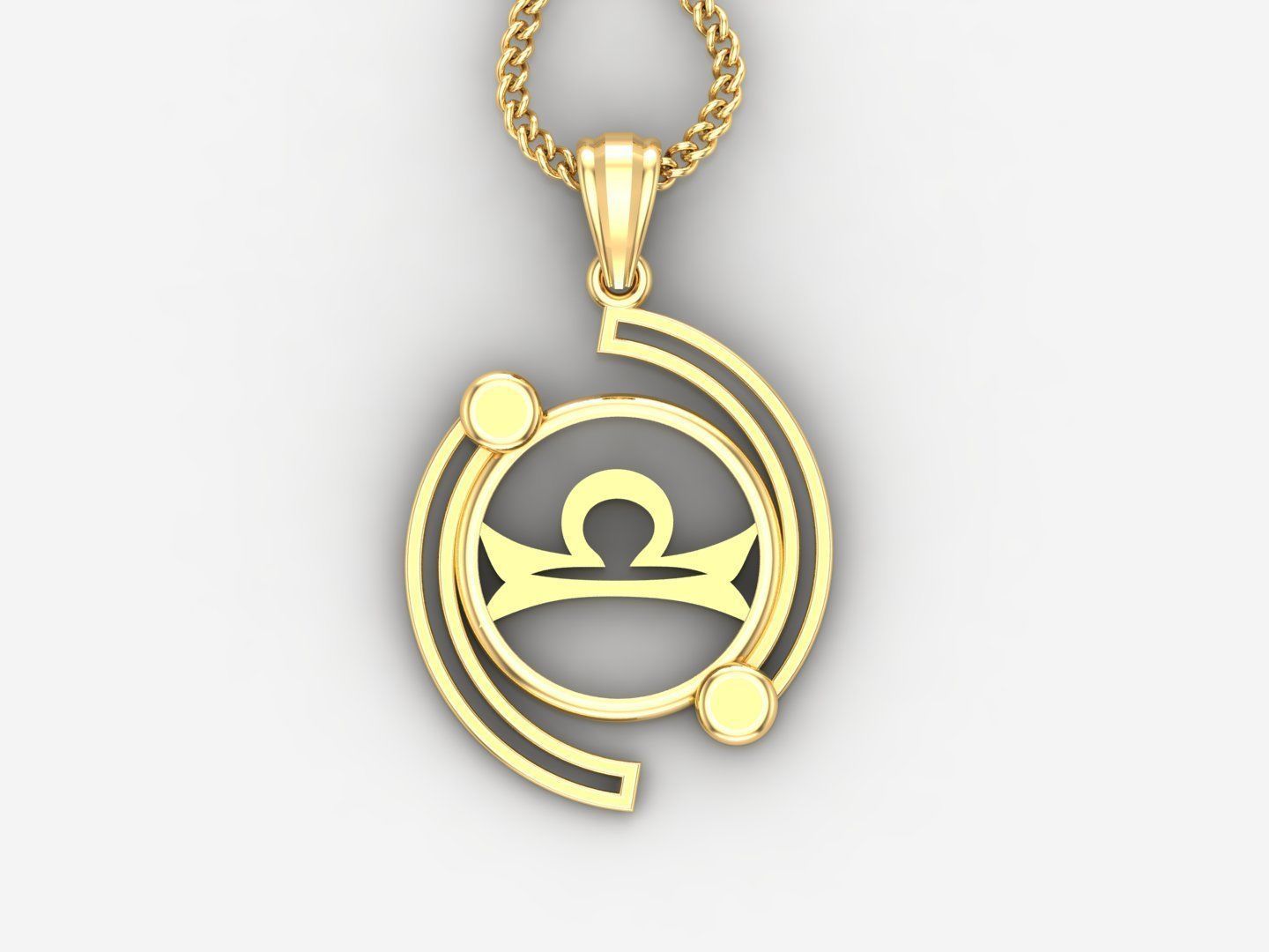 Galaxy Libra Light Gold Pendant Version 8 3D print model_4