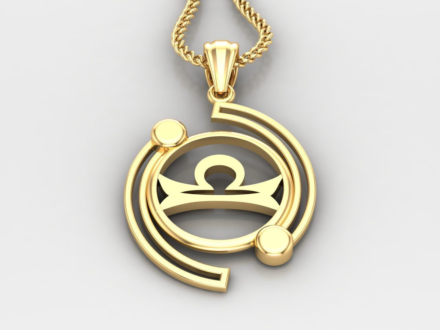 Galaxy Libra Light Gold Pendant Version 8 3D print model_2