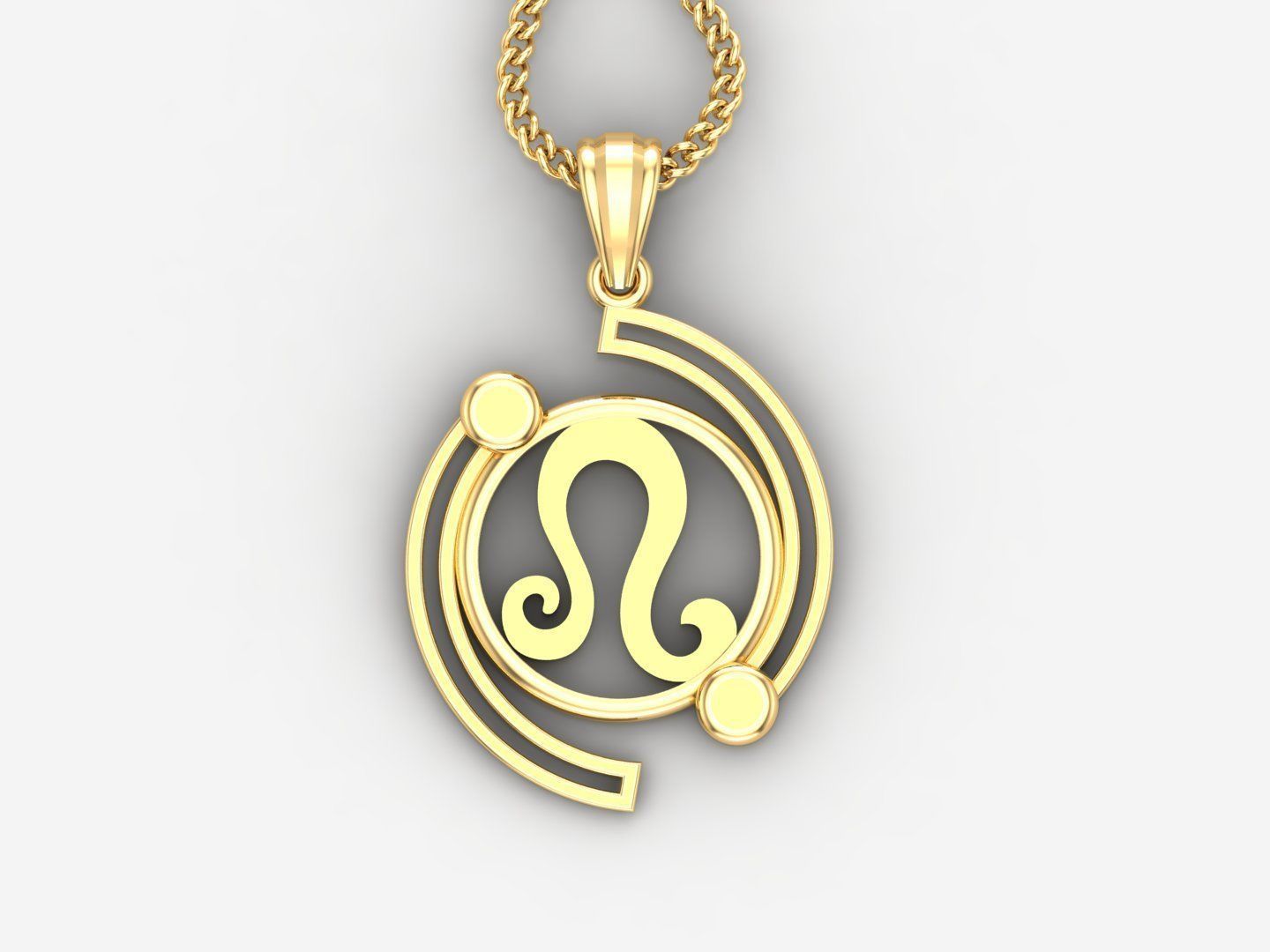 Galaxy Leo Light Gold Pendant Version 8 3D print model_4