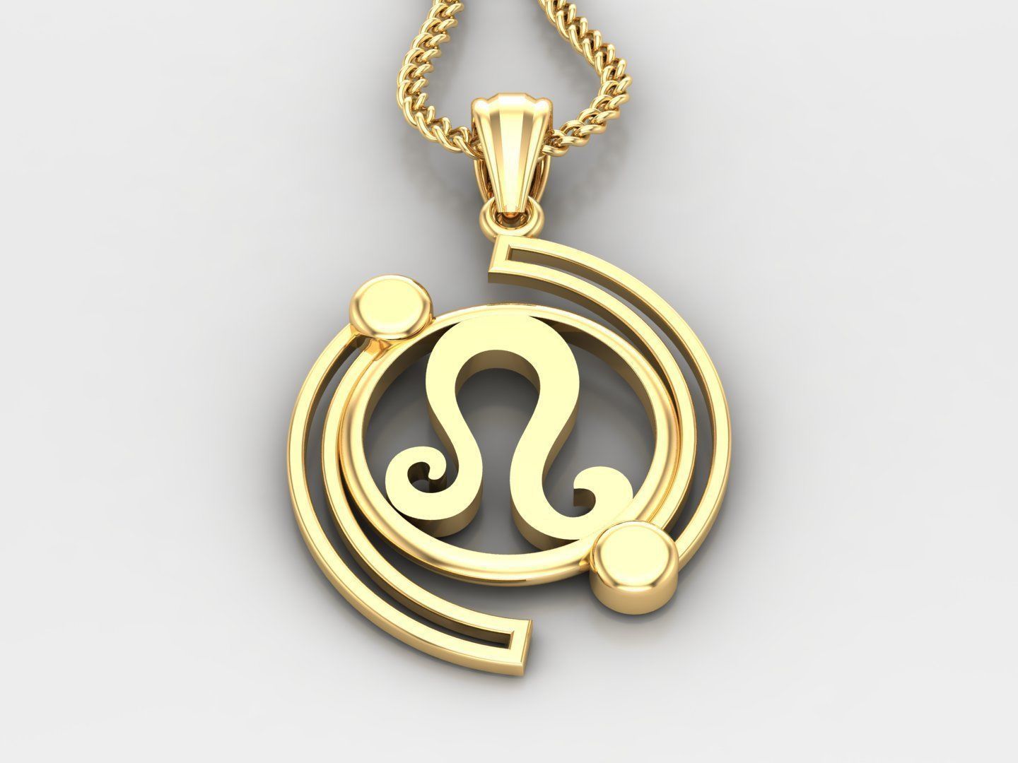 Galaxy Leo Light Gold Pendant Version 8 3D print model_2