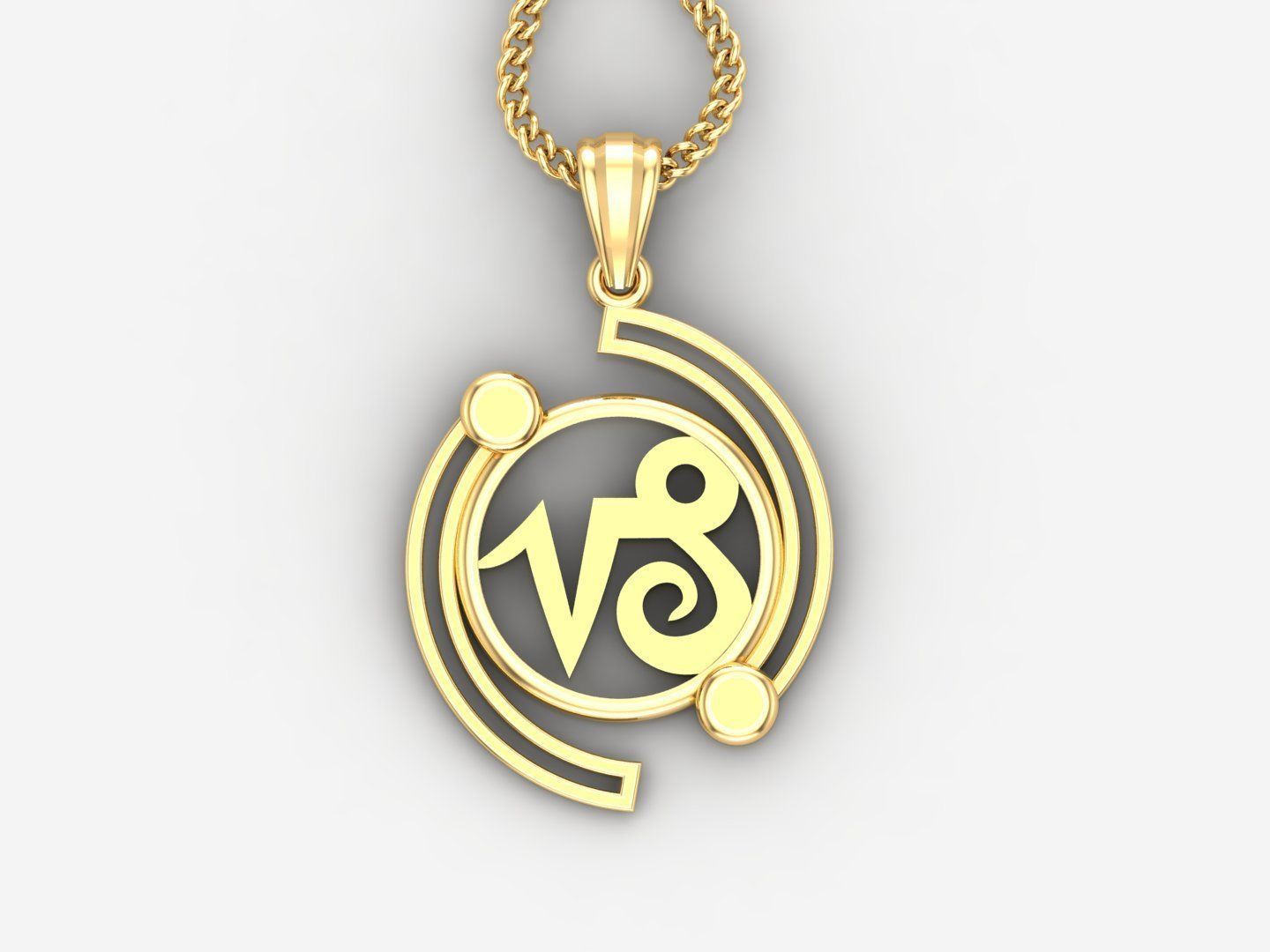 Galaxy apricom Light Gold Pendant Version 8 3D print model_4