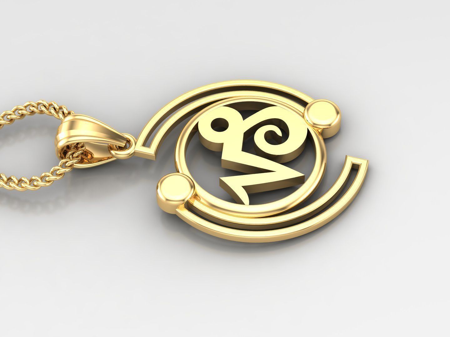 Galaxy apricom Light Gold Pendant Version 8 3D print model_3