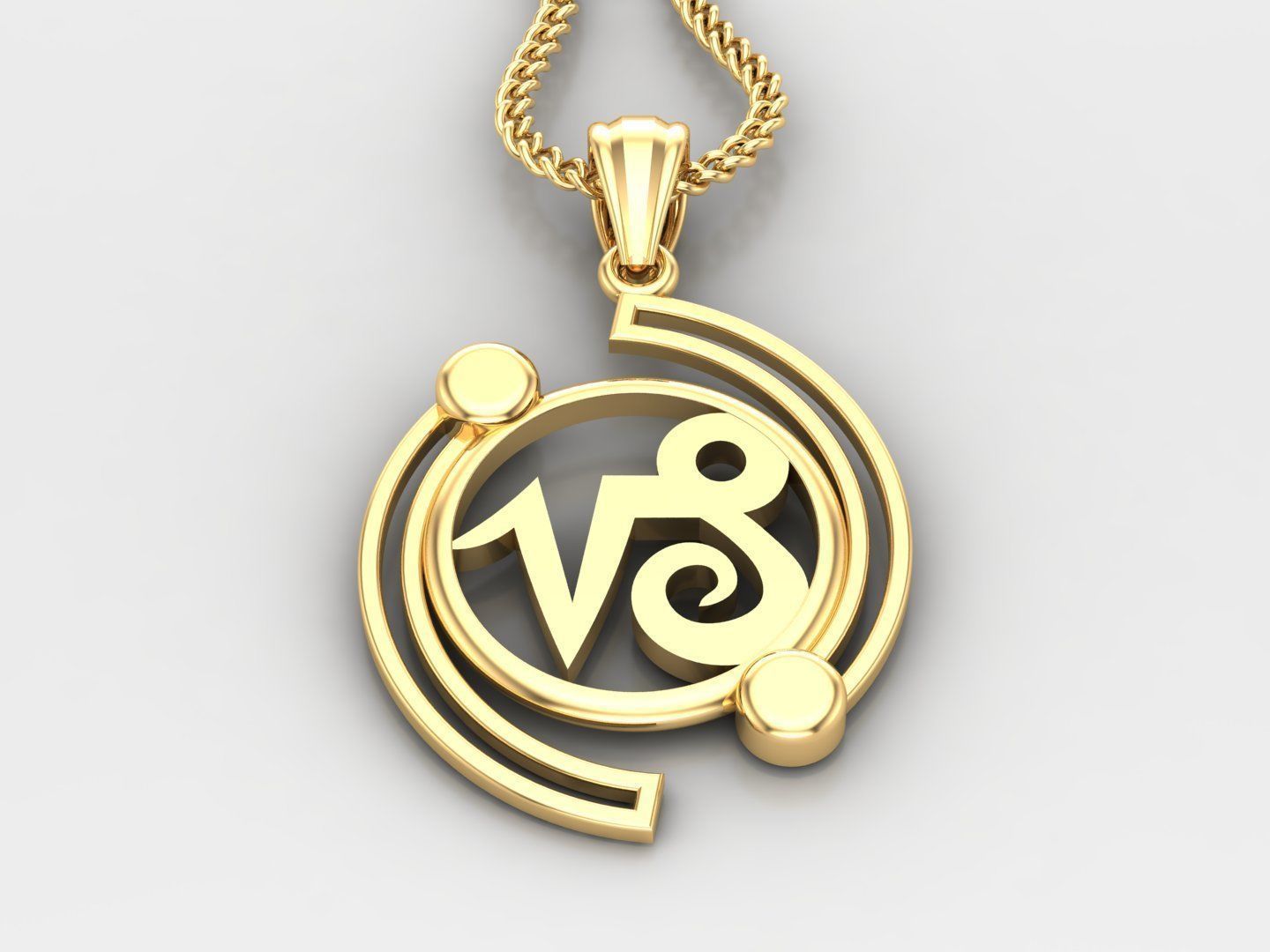 Galaxy apricom Light Gold Pendant Version 8 3D print model_2