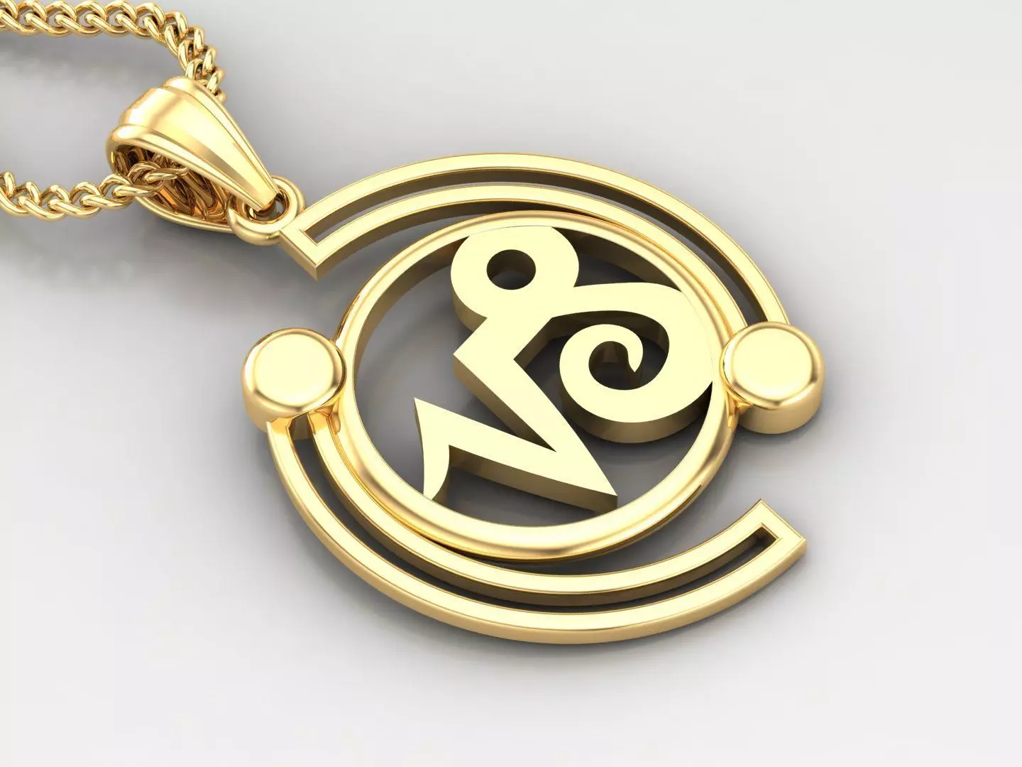 Galaxy apricom Light Gold Pendant Version 8 3D print model_0