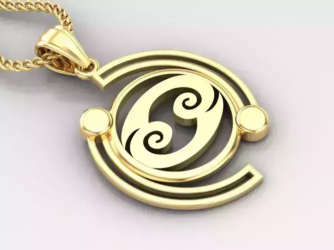 Galaxy Cancer Light Gold Pendant Version 8 3D print model