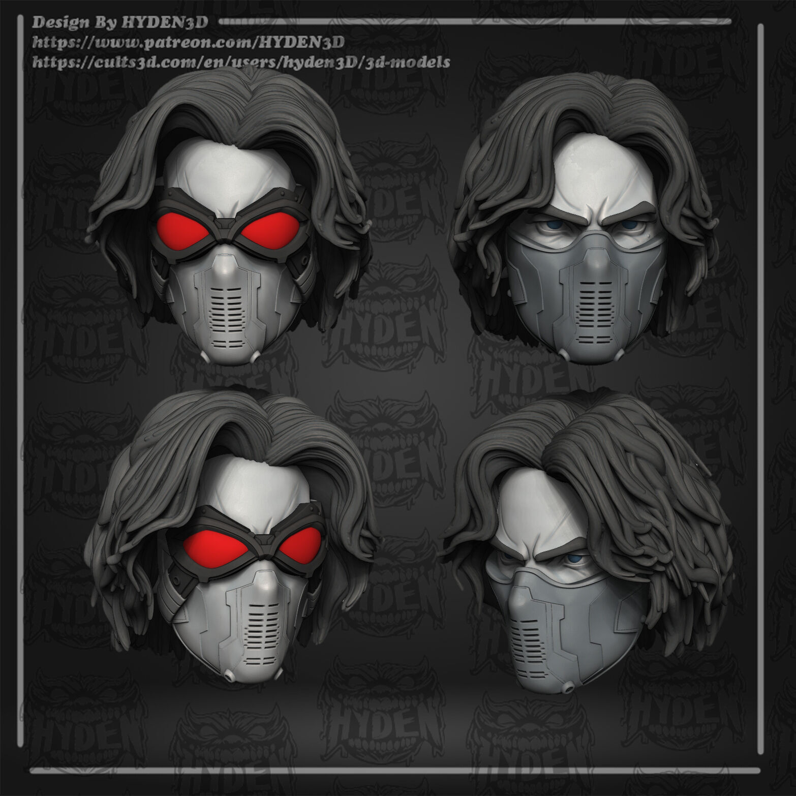 WINTER SOLDIER HEAD AND ARM 3D print model_1