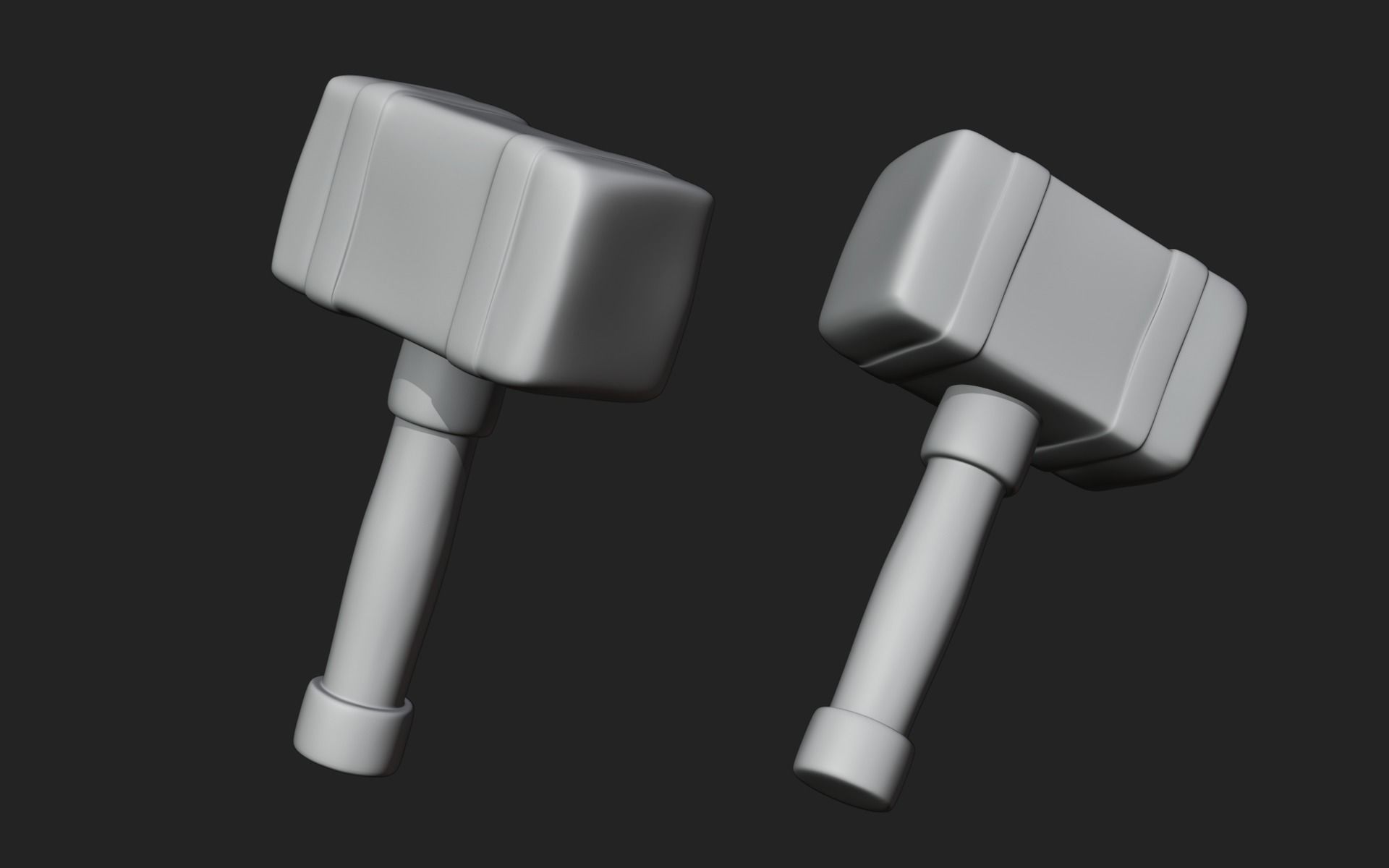 Rusted Hammer Medieval Low-poly 3D model_6