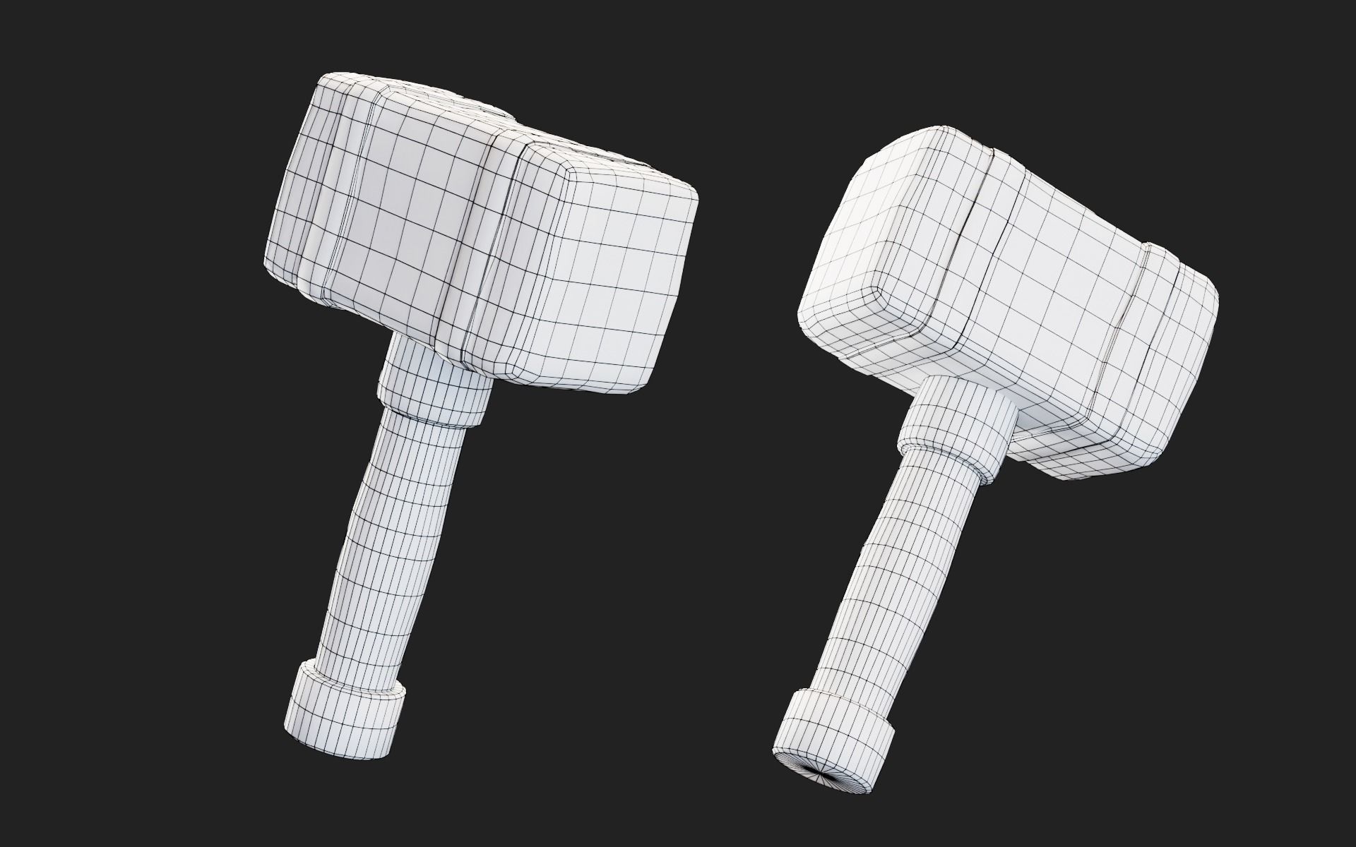 Rusted Hammer Medieval Low-poly 3D model_5