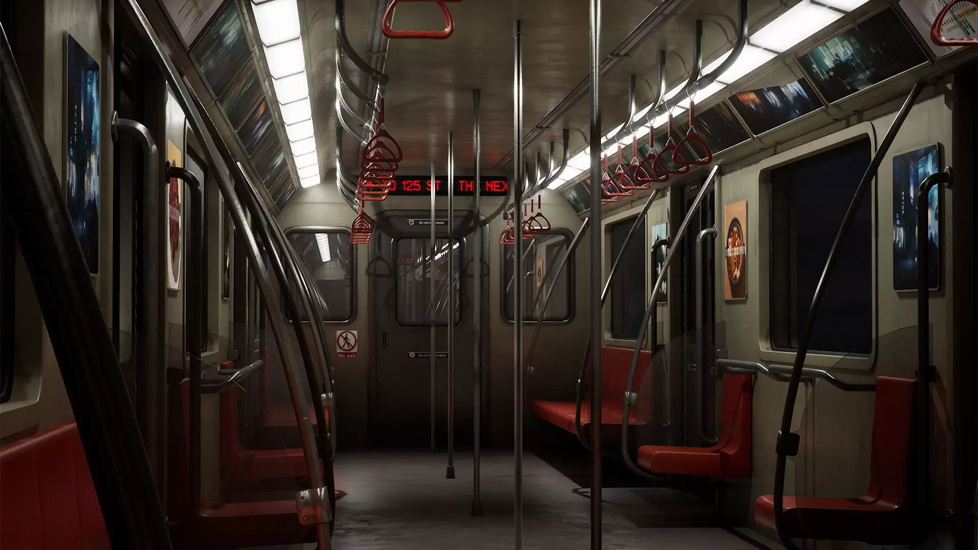 Subway Interior Low-poly 3D model_0