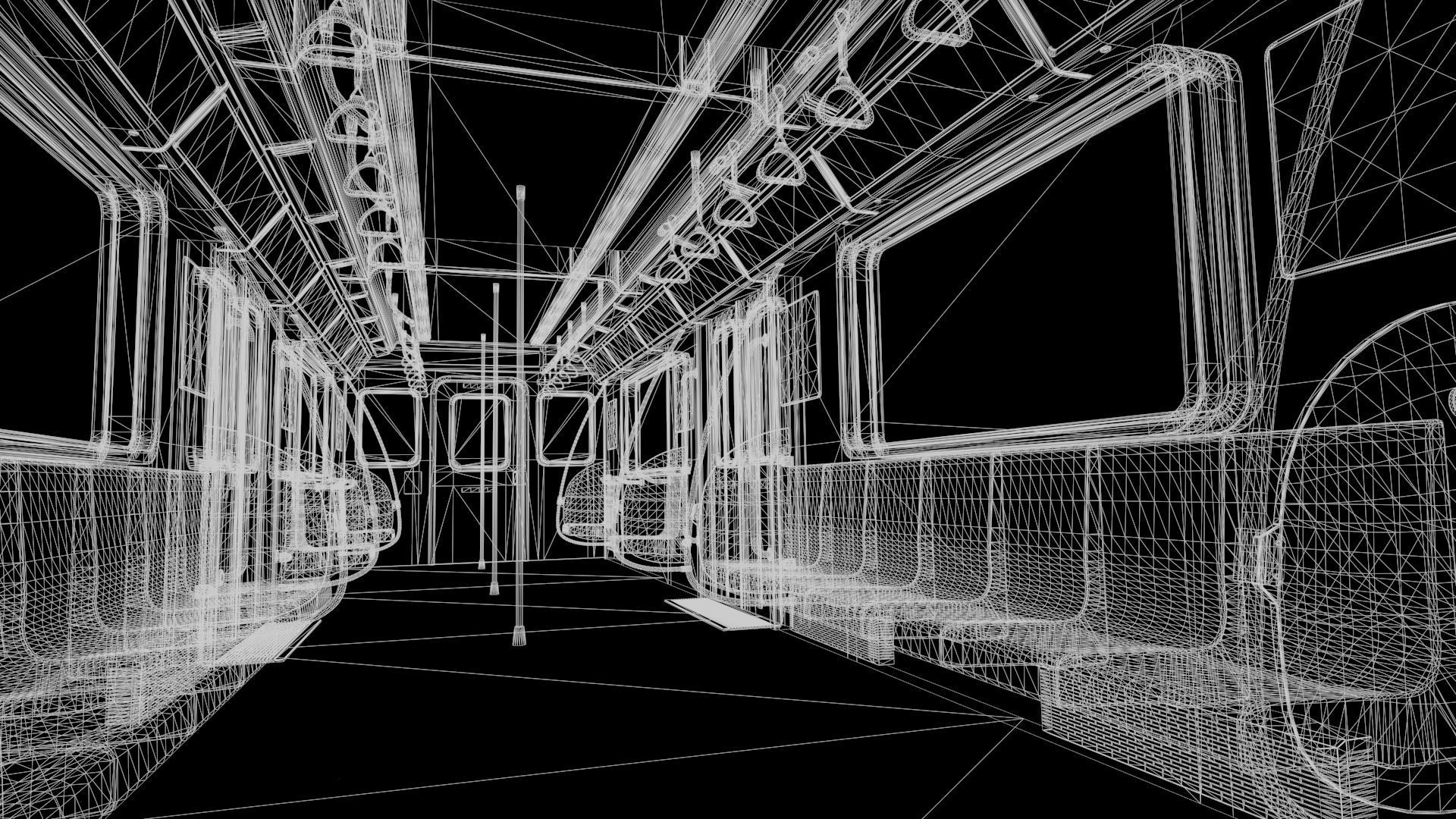 Subway Interior Low-poly 3D model_5