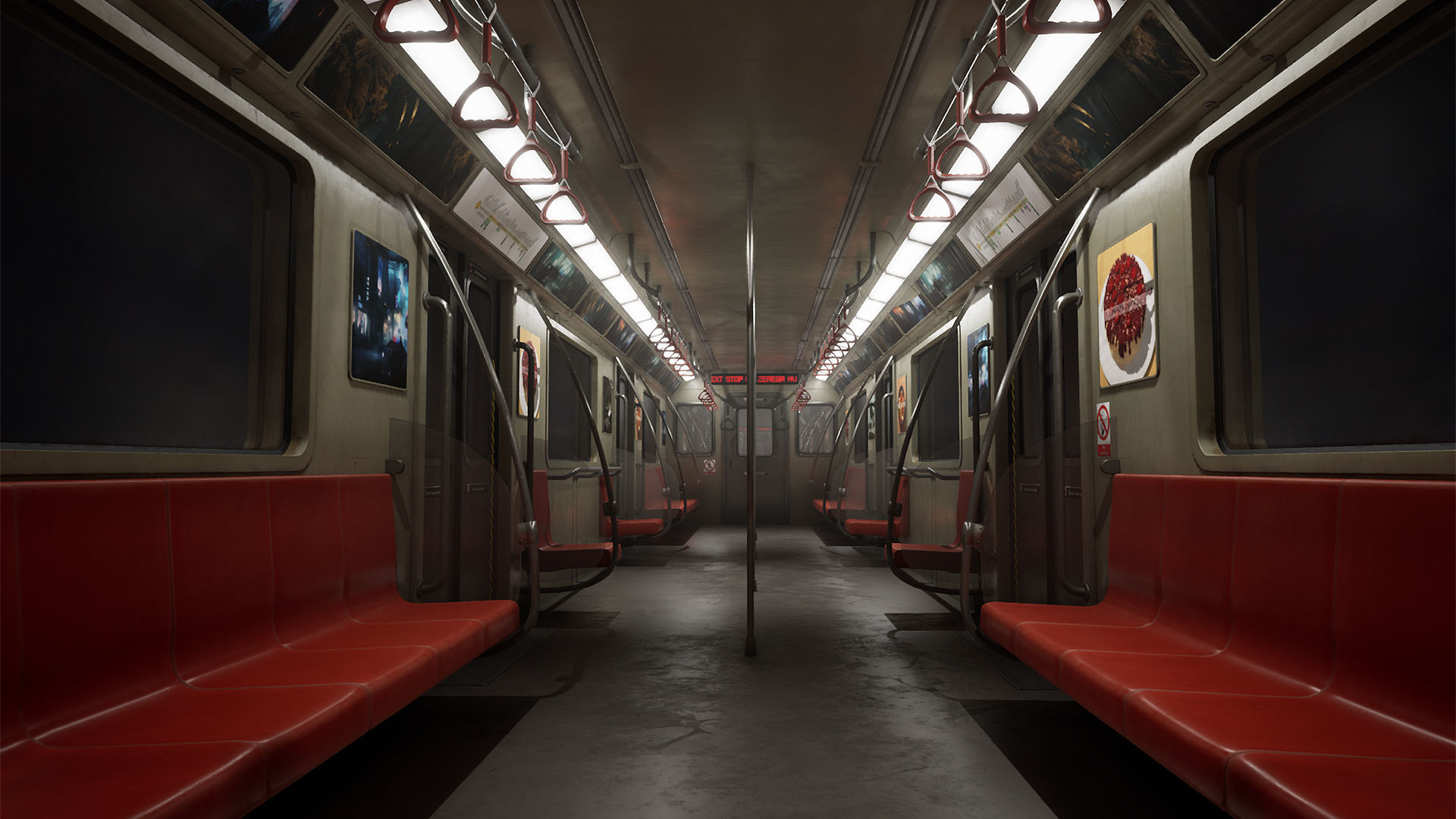 Subway Interior Low-poly 3D model_4