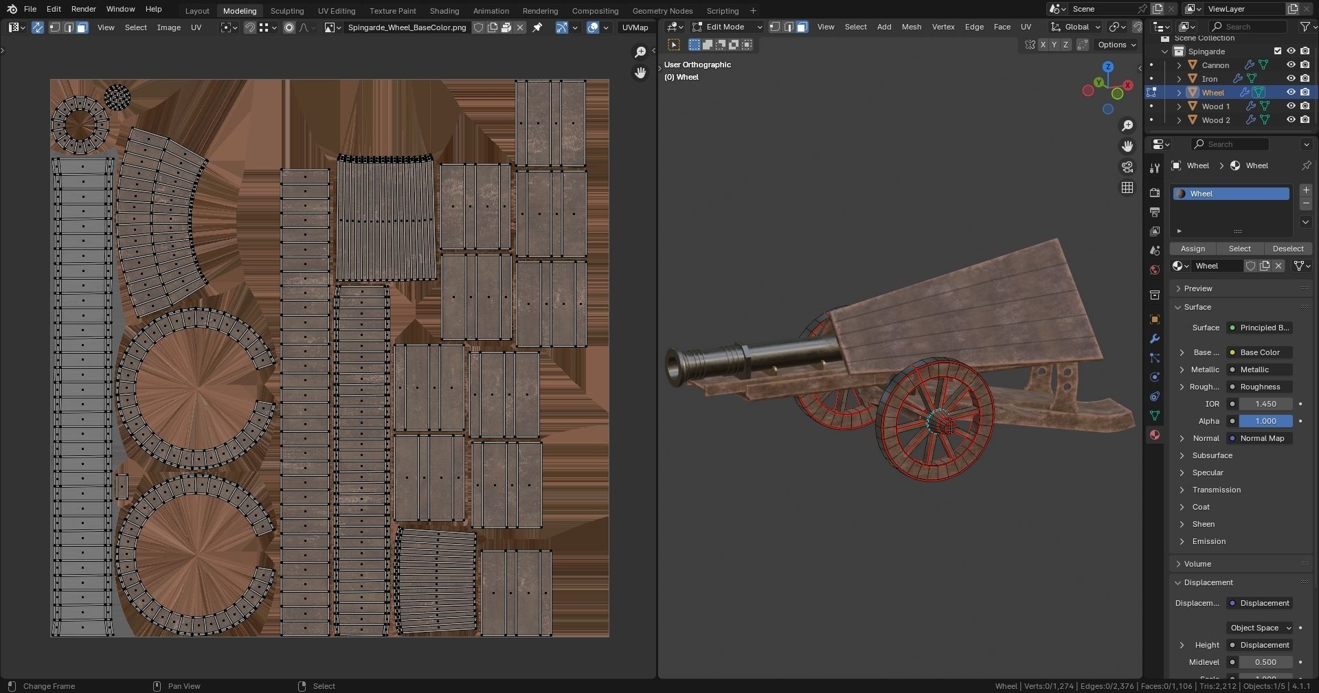 Da Vinci Inventions - Spingarde  Low-poly 3D model_11