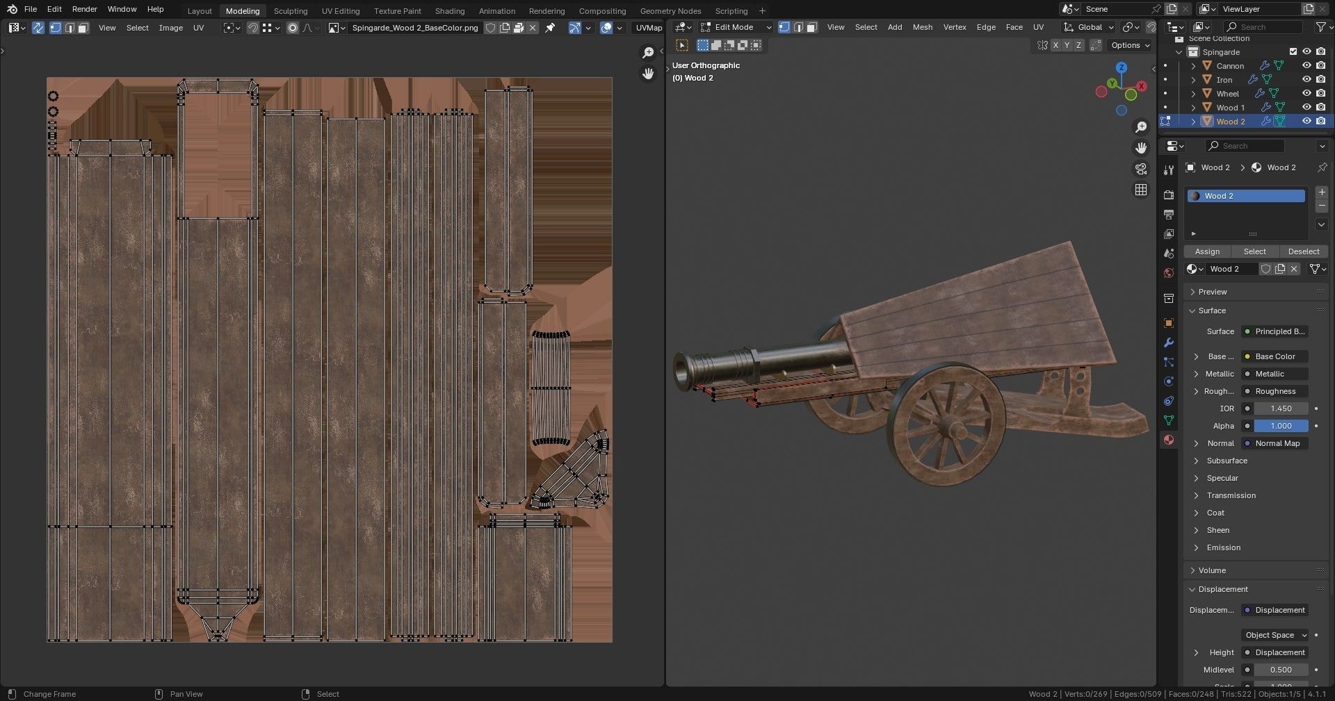 Da Vinci Inventions - Spingarde  Low-poly 3D model_13