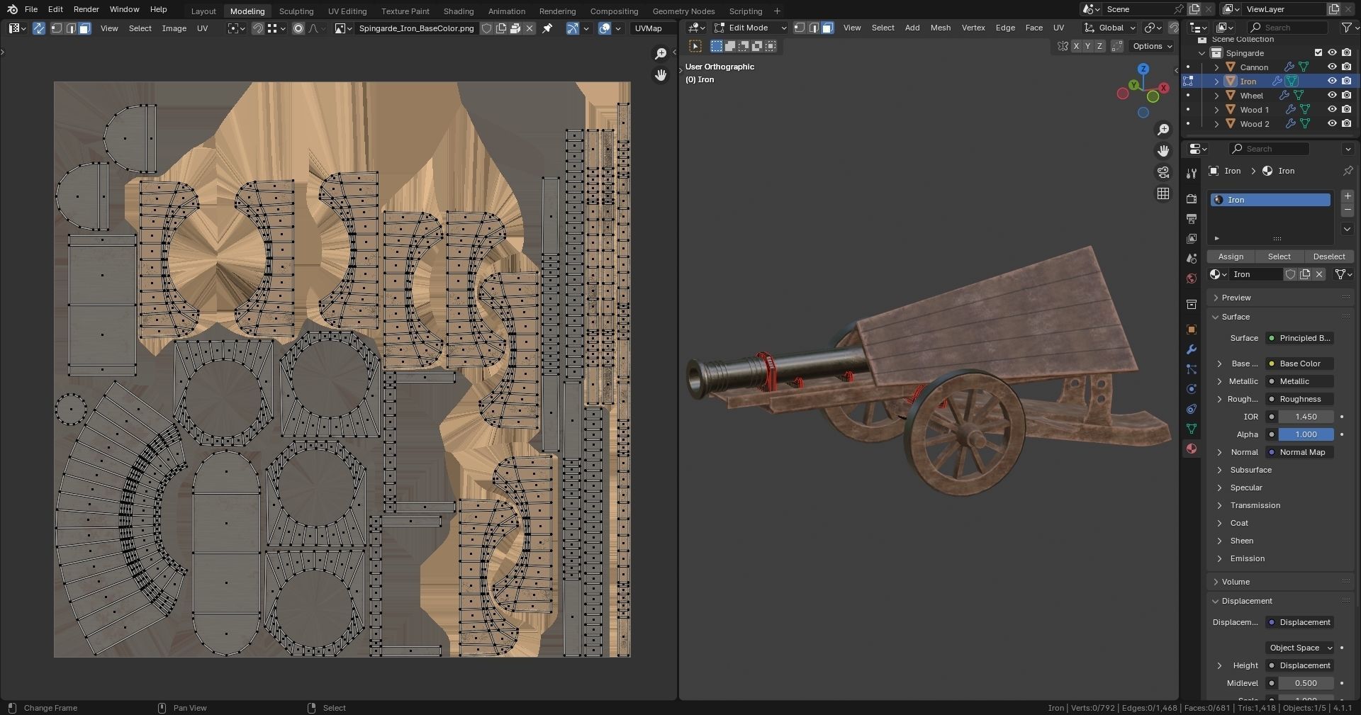 Da Vinci Inventions - Spingarde  Low-poly 3D model_10