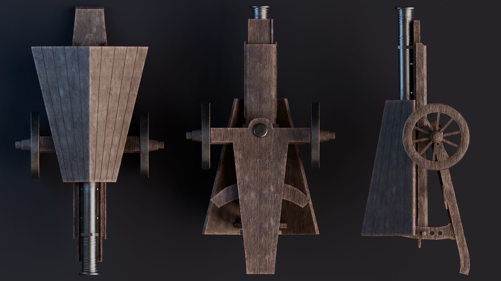 Da Vinci Inventions - Spingarde  Low-poly 3D model_4