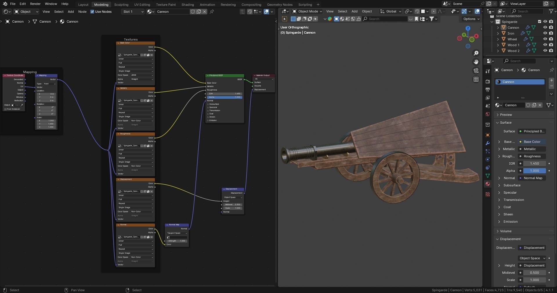 Da Vinci Inventions - Spingarde  Low-poly 3D model_8