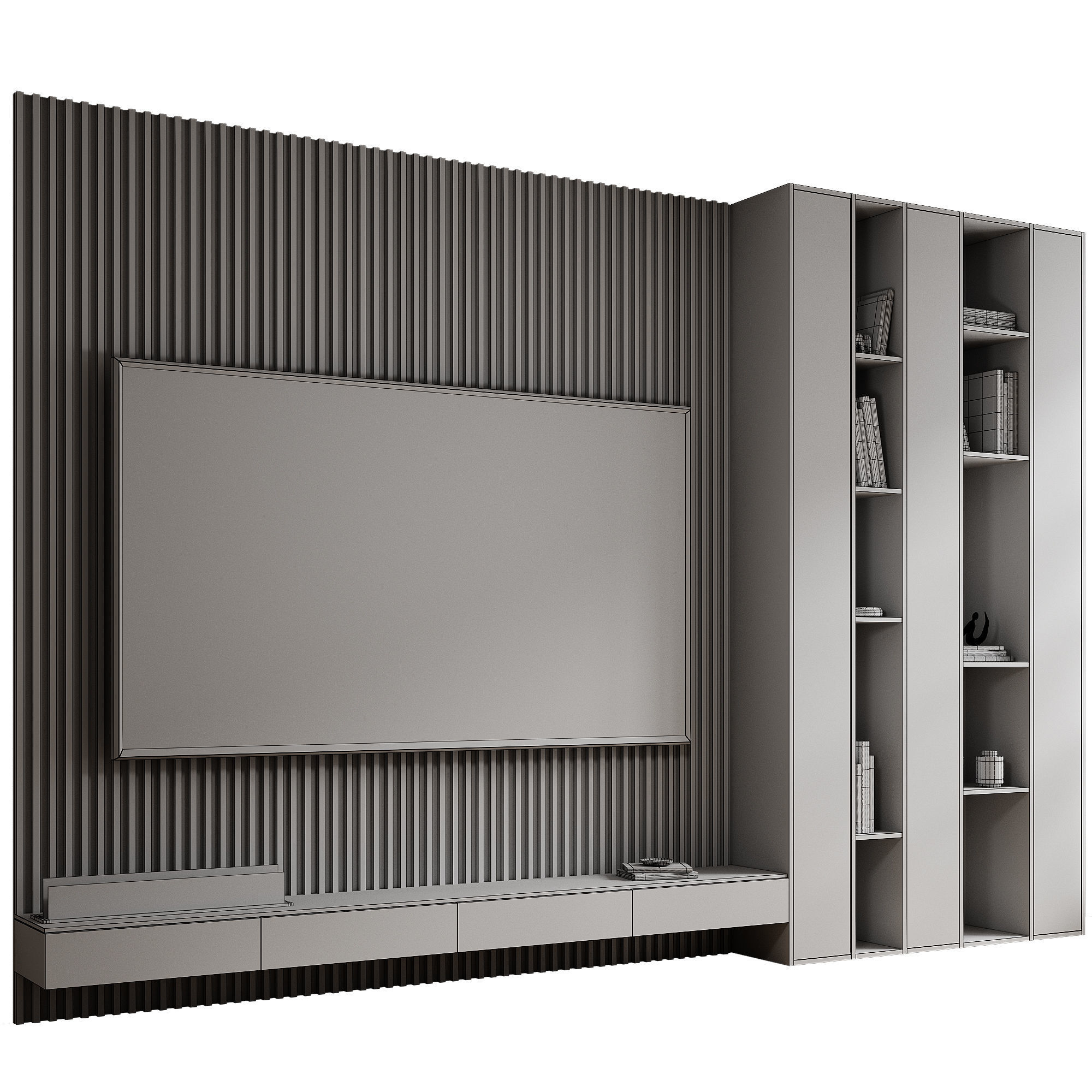 Tv Wall 16 3D model_2
