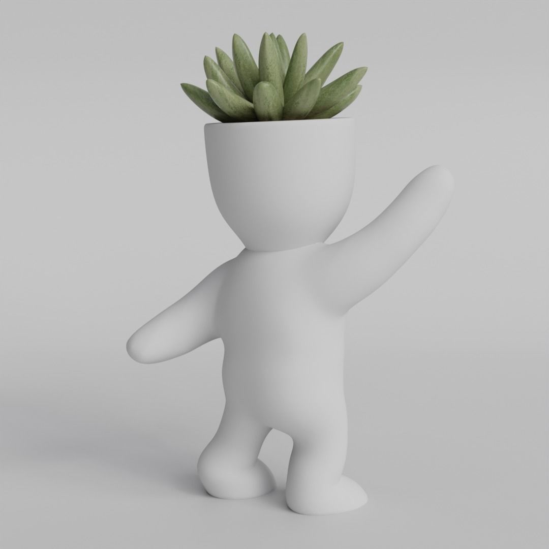 Adorable 3D Printable Planter Figurine 3D print model_3