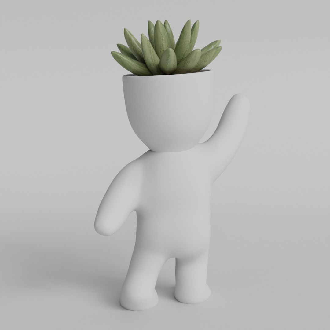 Adorable 3D Printable Planter Figurine 3D print model_4