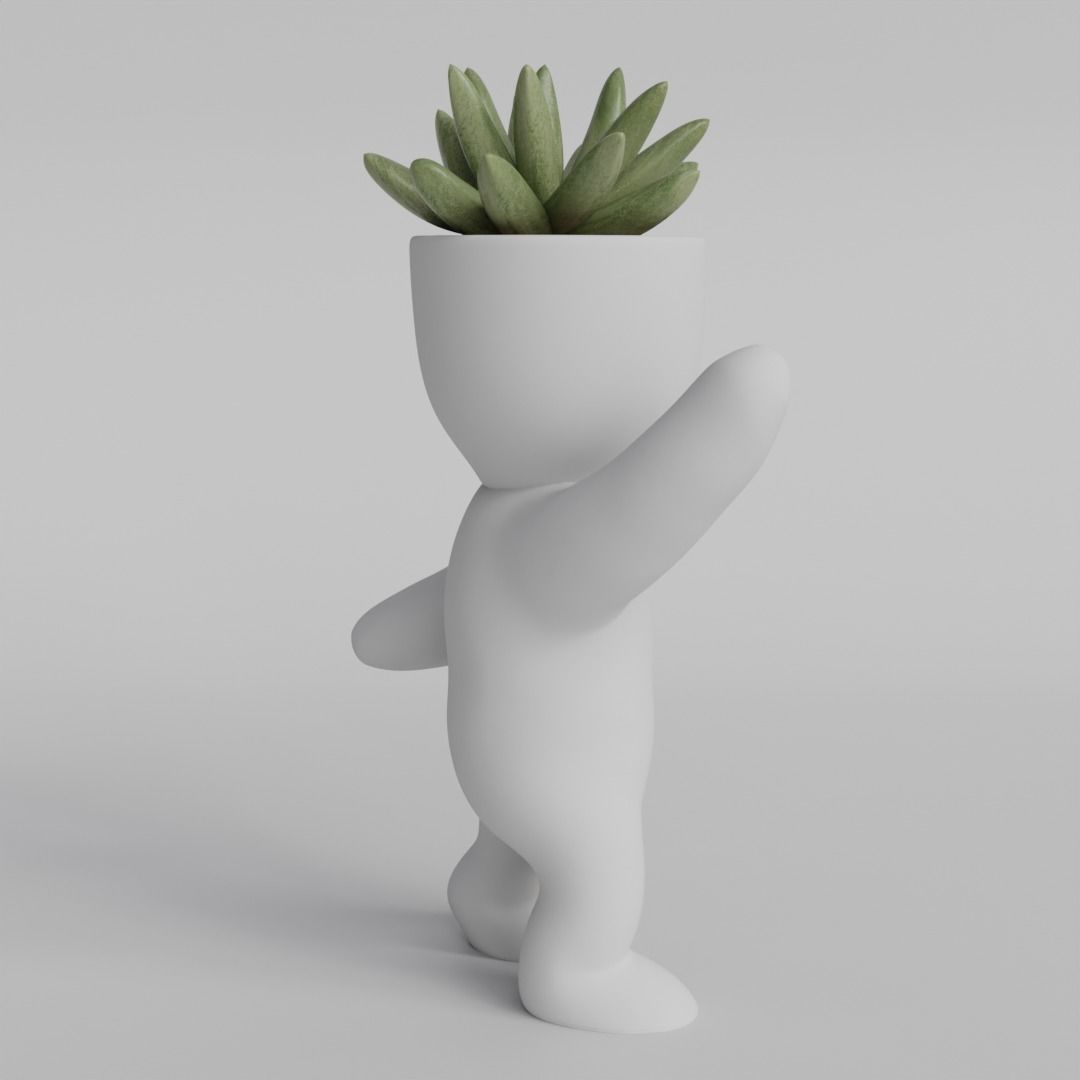 Adorable 3D Printable Planter Figurine 3D print model_2