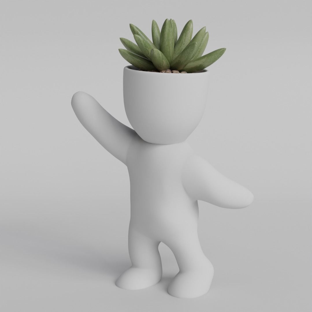 Adorable 3D Printable Planter Figurine 3D print model_7