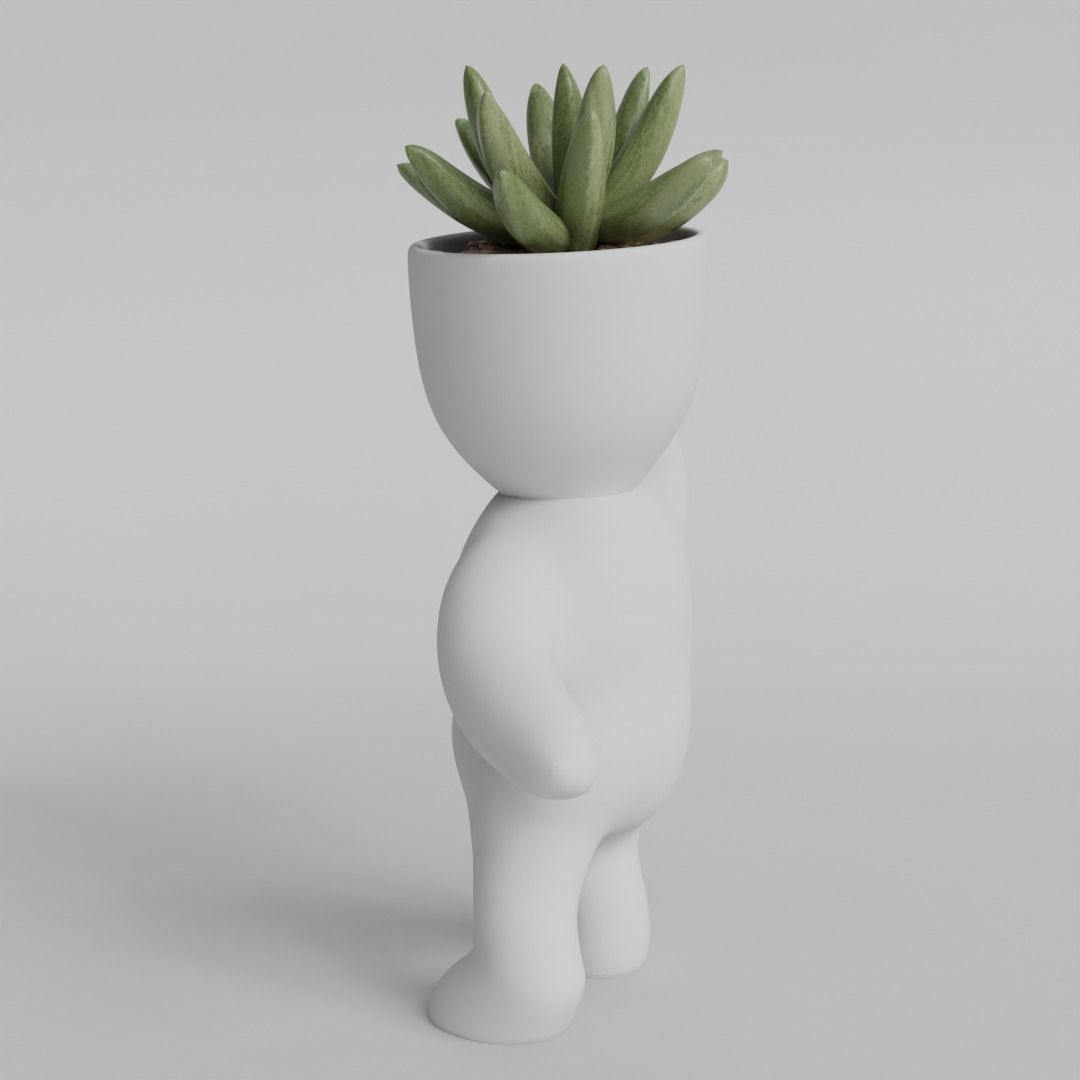 Adorable 3D Printable Planter Figurine 3D print model_5