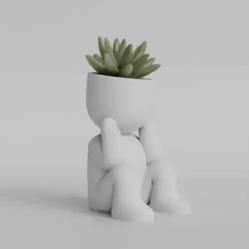 Adorable Sitting Human Planter