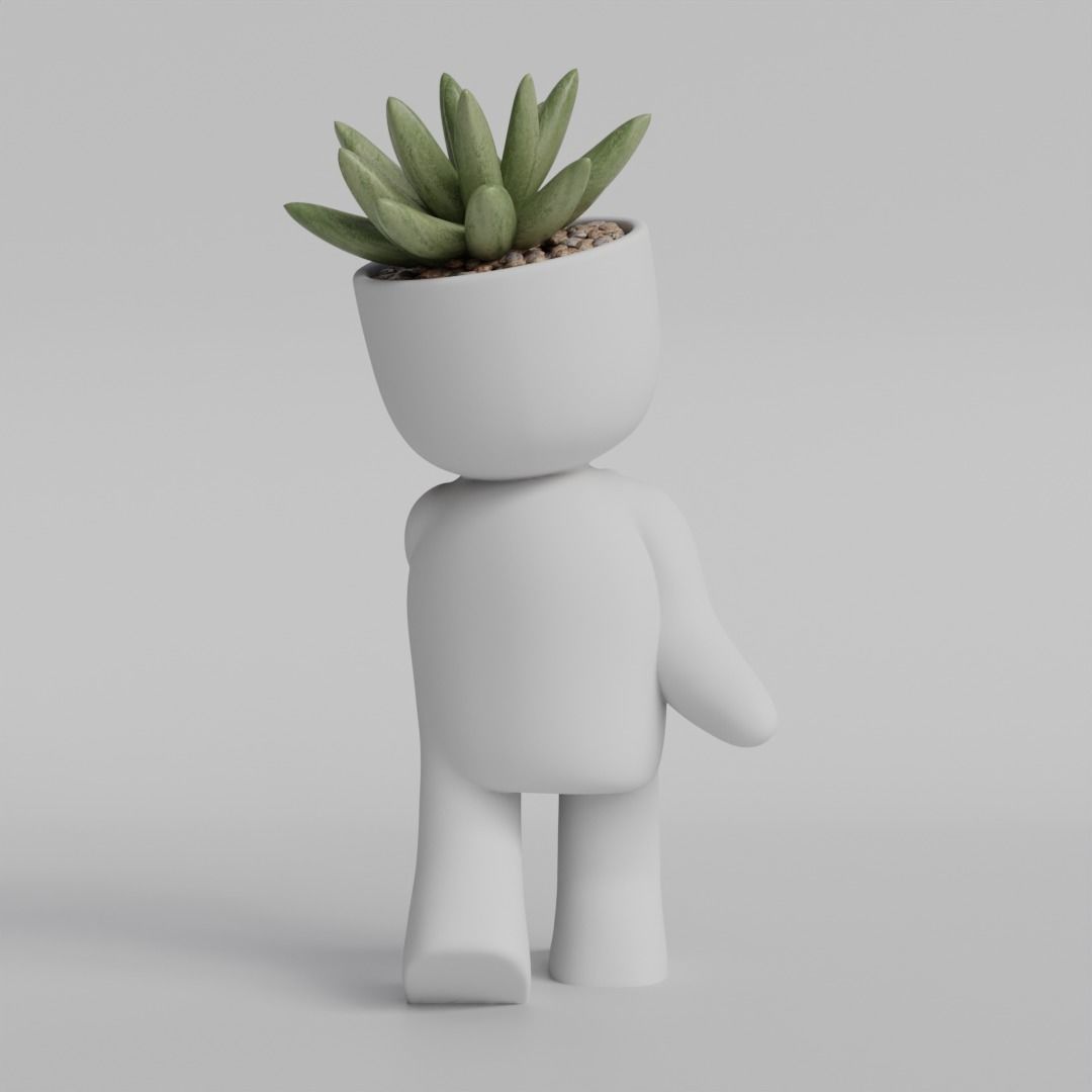 Adorable Walking Plant Pot Character 3D print model_3