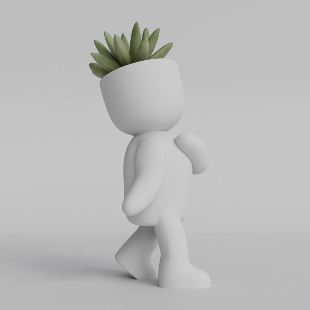 Adorable Walking Plant Pot Character 3D print model_1
