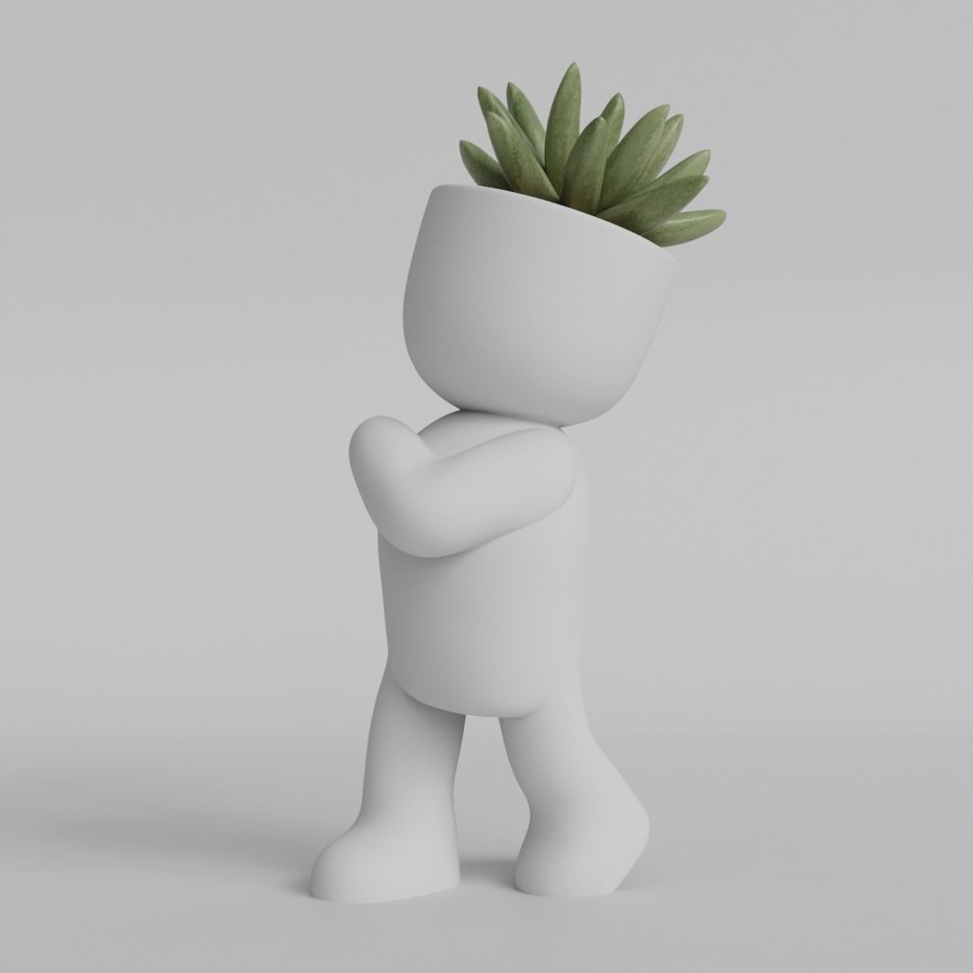 Adorable Walking Plant Pot Character 3D print model_6