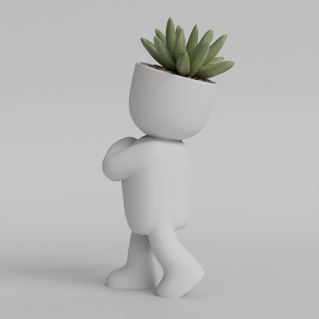 Adorable Walking Plant Pot Character 3D print model_5