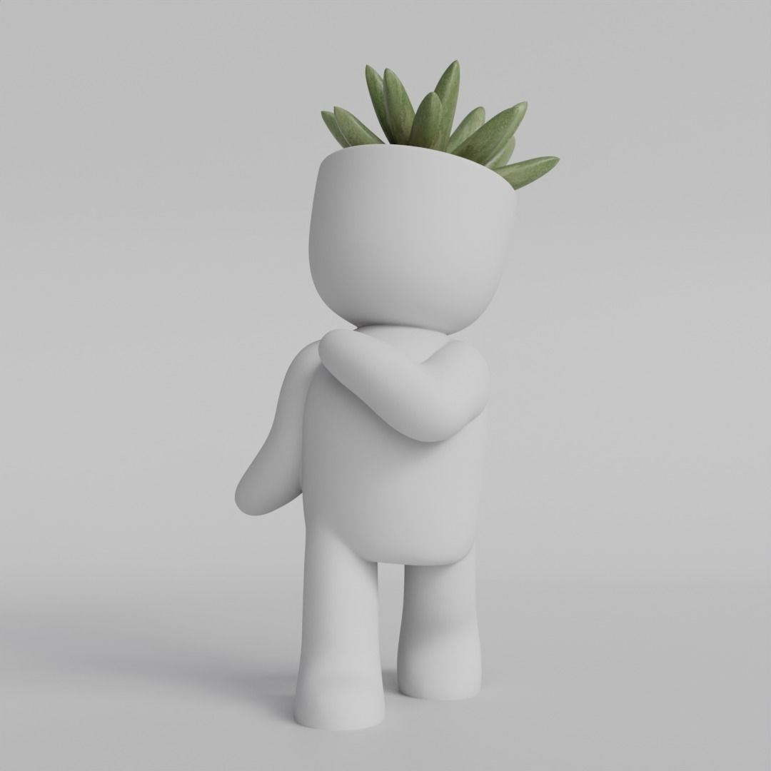 Adorable Walking Plant Pot Character 3D print model_7
