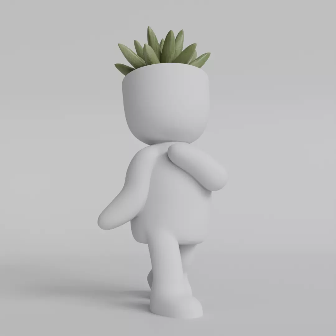 Adorable Walking Plant Pot Character 3D print model_0
