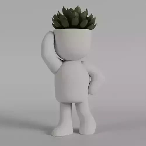 Charming 3D Printable Succulent Planter Figure