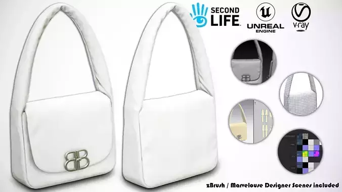 Balenciaga Handbag  White Leather 