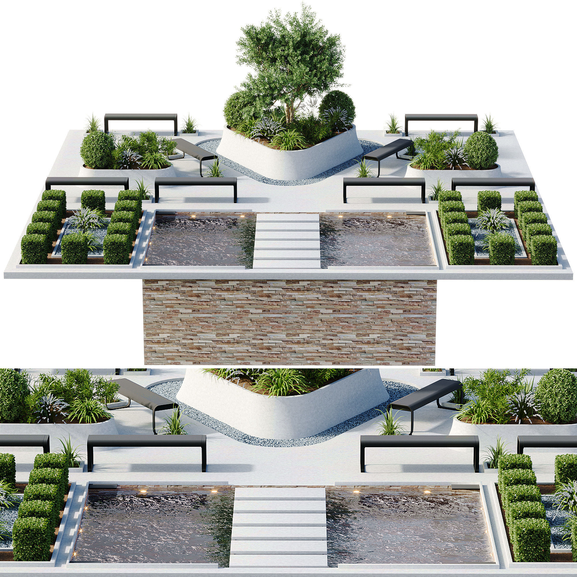 Outdoor plants and town square collection 01 _34