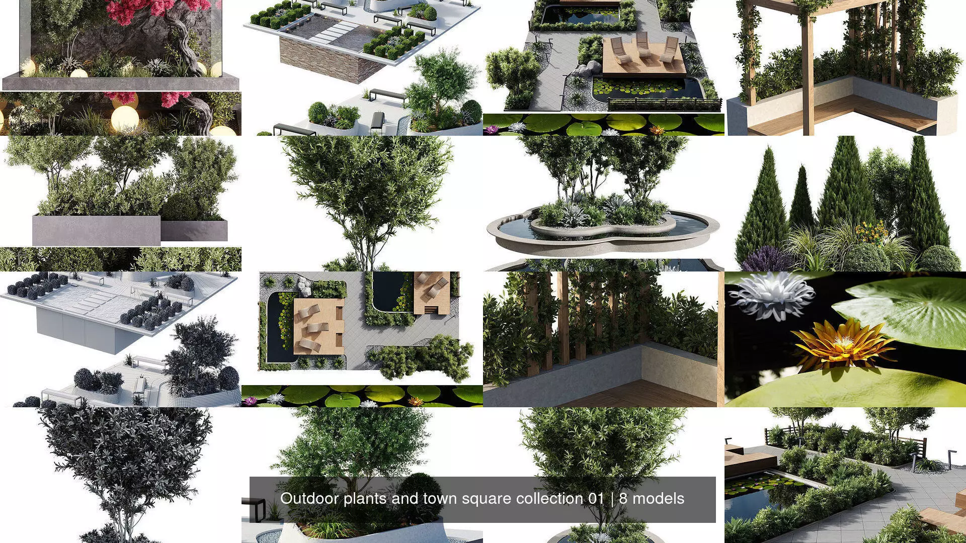 Outdoor plants and town square collection 01 _0