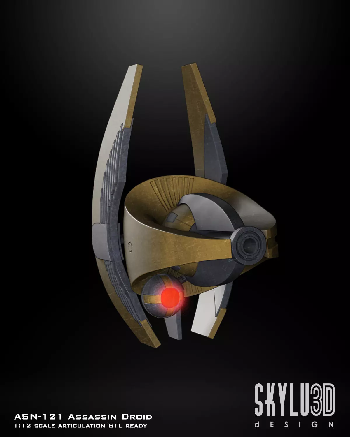 ASN-121 Assassin Droid One12 Scale STL Files 3D print model