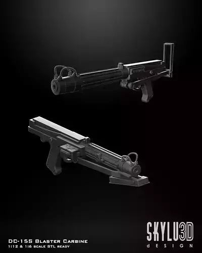 Clone Trooper DC-15S Carbine Blaster Low-poly 3D model