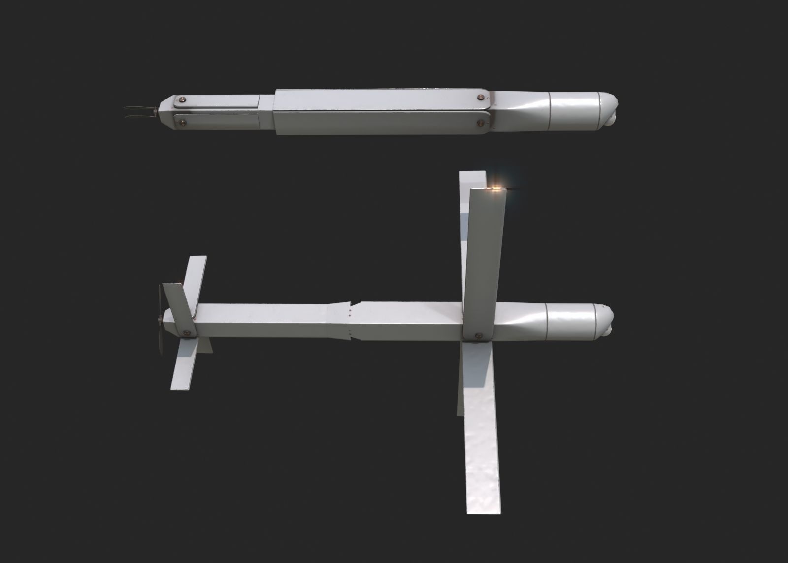 Isra UVision Hero120 Drone UAV Loitering Munition Low-poly 3D model_5