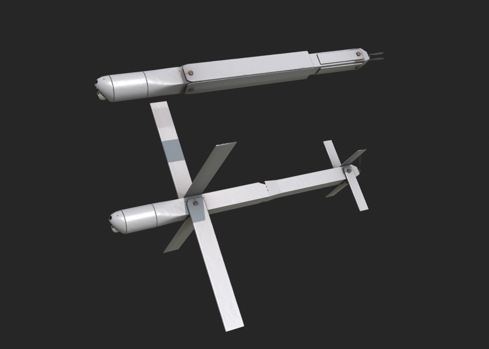 Isra UVision Hero120 Drone UAV Loitering Munition Low-poly 3D model_1