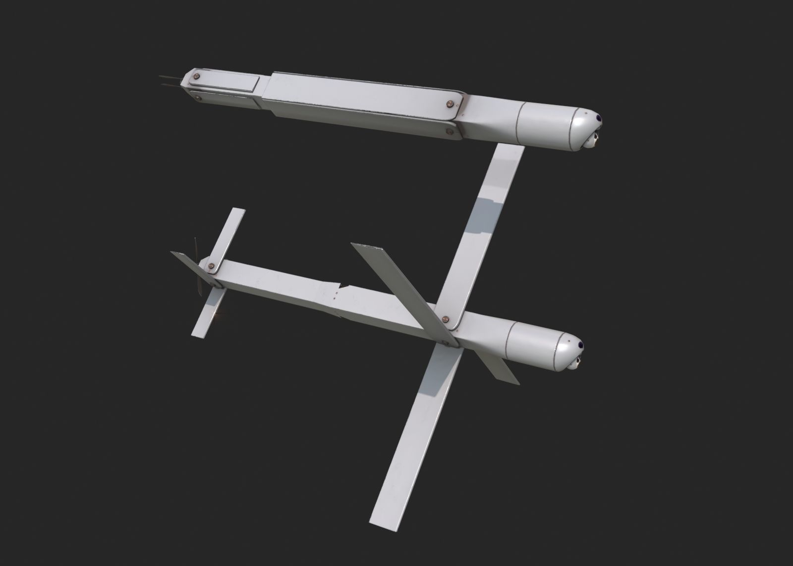 Isra UVision Hero120 Drone UAV Loitering Munition Low-poly 3D model_4