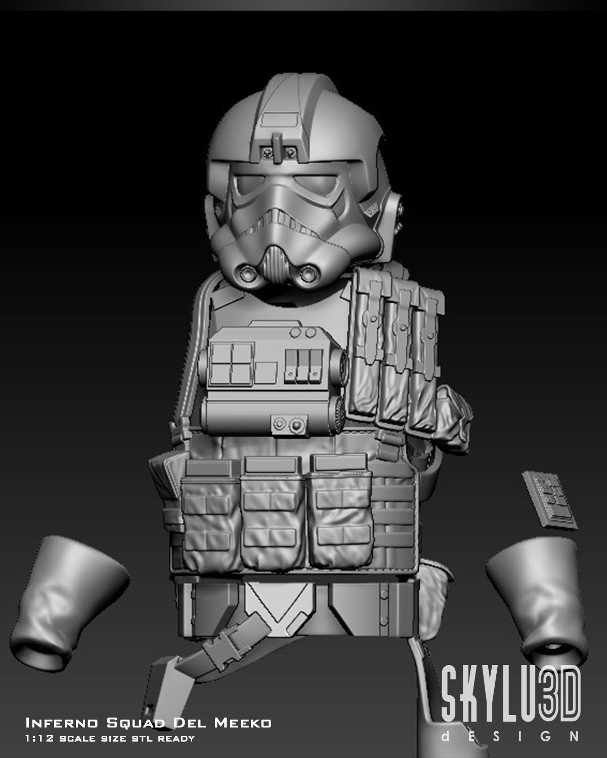 Inferno Squad Del Meeko One12 Scale Custom Kit Files 3D print model_1