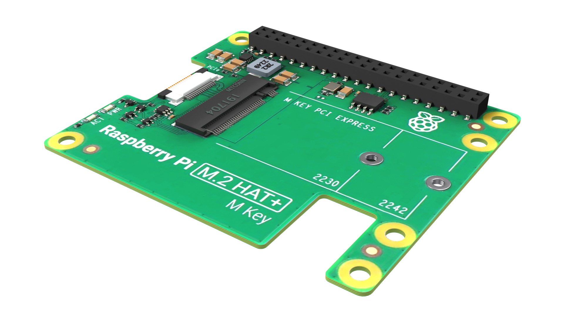 RASPBERRY PI M2 HAT PLUS  Low-poly 3D model_1