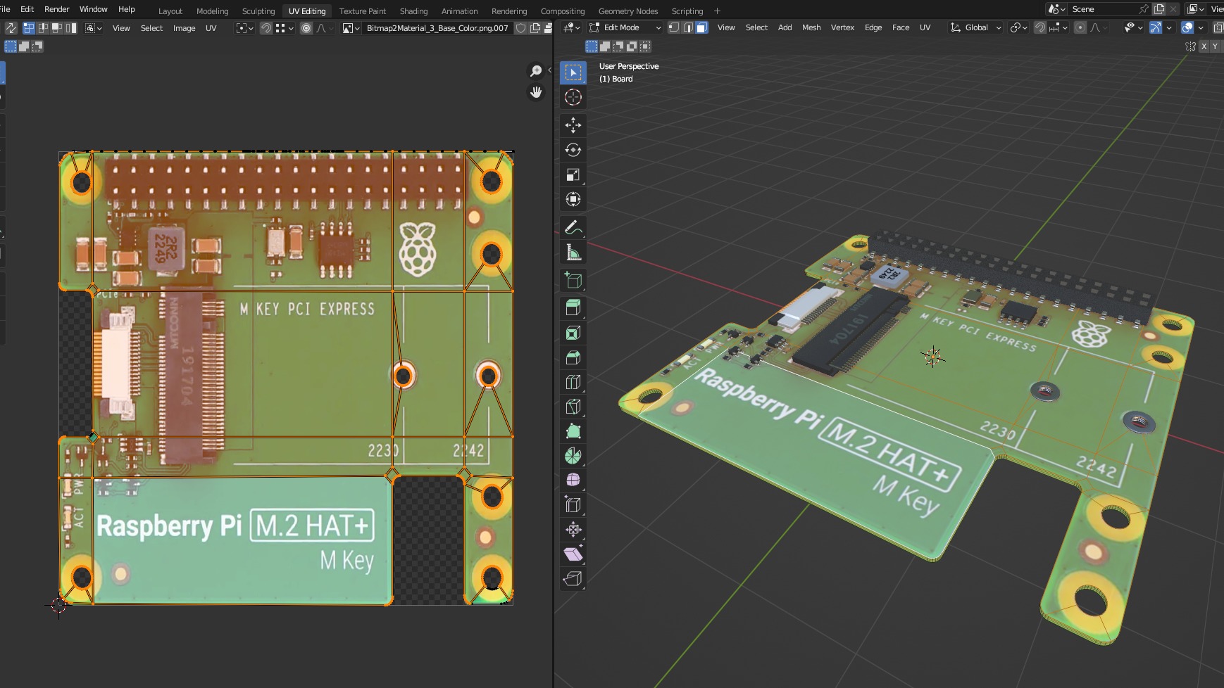 RASPBERRY PI M2 HAT PLUS  Low-poly 3D model_14