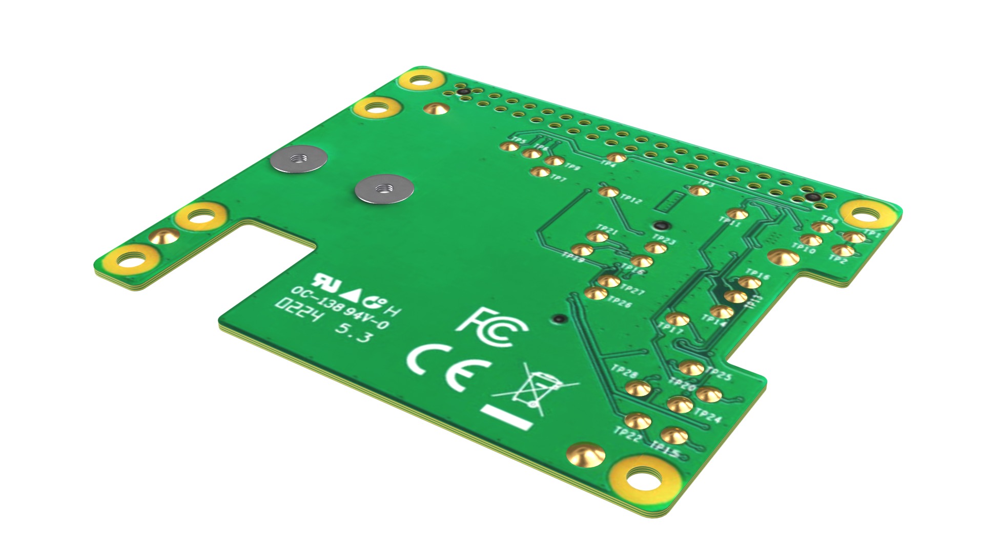 RASPBERRY PI M2 HAT PLUS  Low-poly 3D model_2