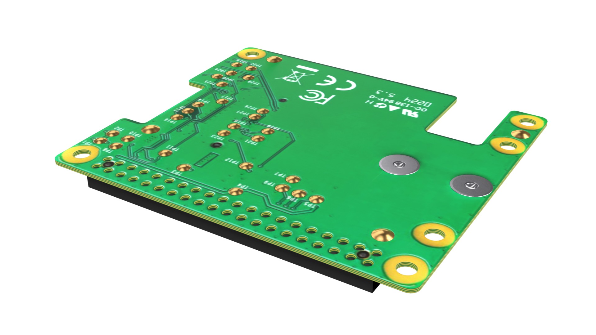 RASPBERRY PI M2 HAT PLUS  Low-poly 3D model_5