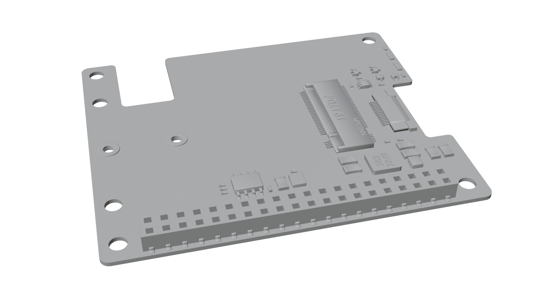 RASPBERRY PI M2 HAT PLUS  Low-poly 3D model_11