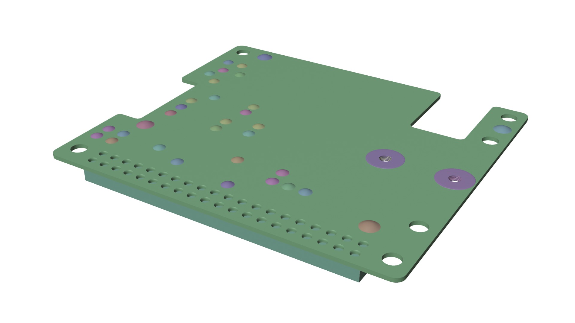 RASPBERRY PI M2 HAT PLUS  Low-poly 3D model_9