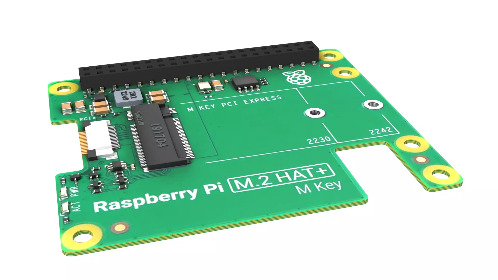 RASPBERRY PI M2 HAT PLUS  Low-poly 3D model_0